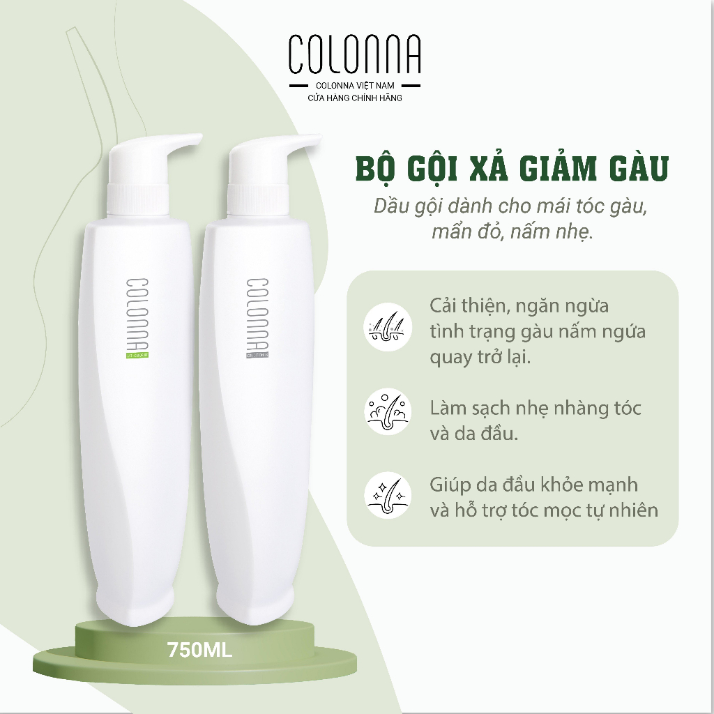 Dầu gội chăm sóc chuyên nghiệp COLONNA giảm gàu, nấm ngứa da đầu