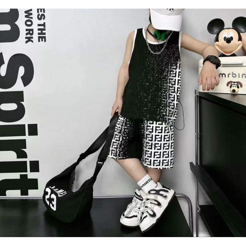 Bộ đồ cotton ba lỗ cho bé 25-40kg Q001