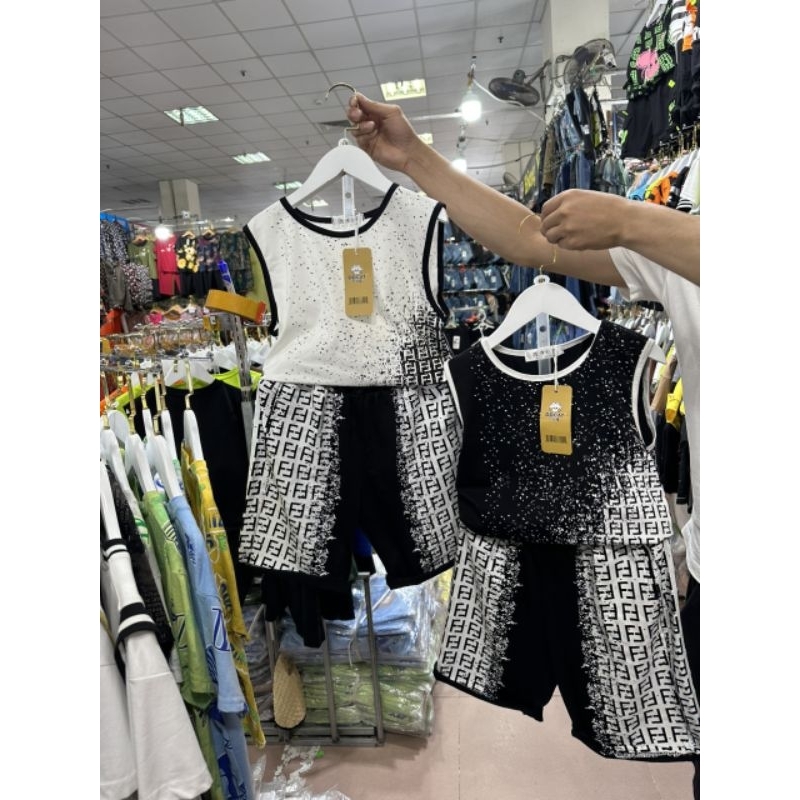 Bộ đồ cotton ba lỗ cho bé 25-40kg Q001