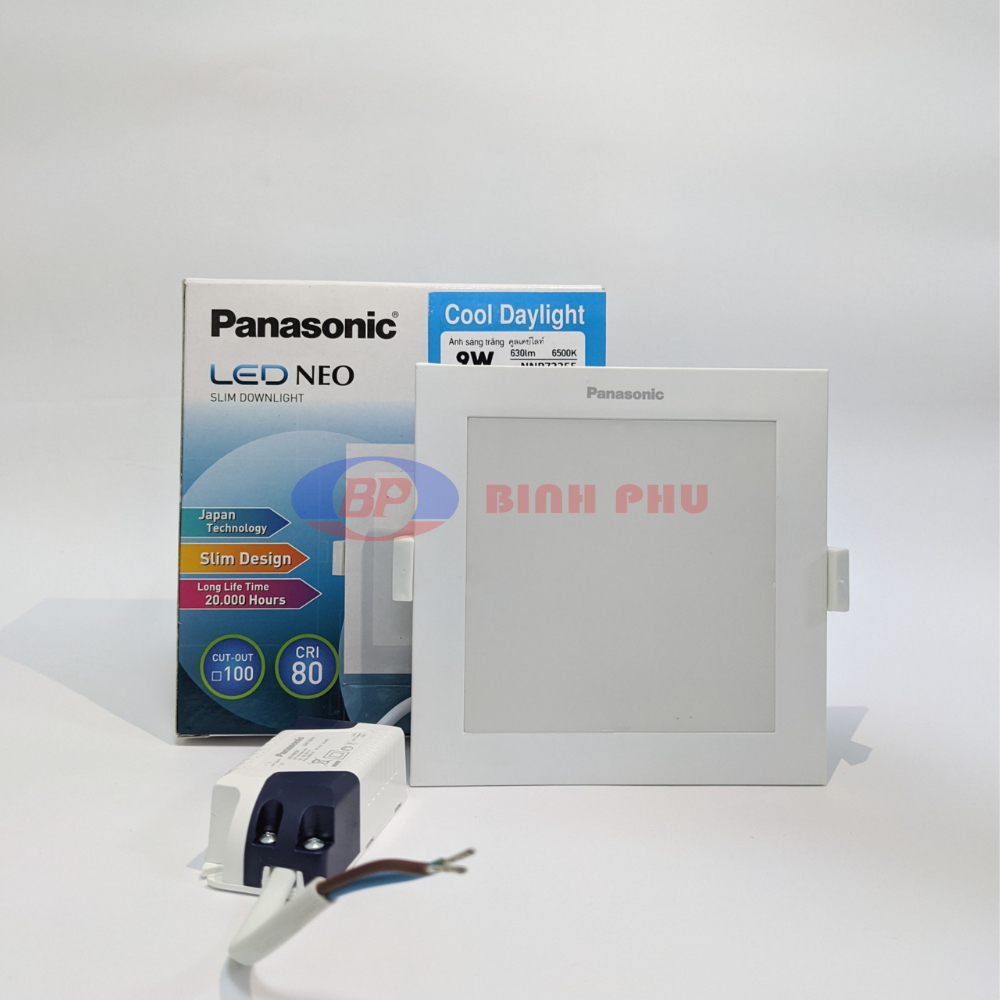 Ảnh Đèn LED âm trần Downlight Panasonic Vuông đơn sắc 9W Neo Slim, Trắng 6500K, Trung tính 4000K 3
