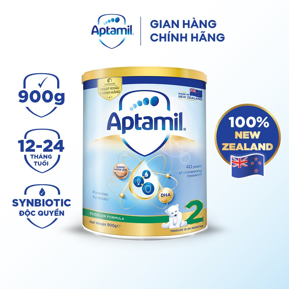 Sữa bột Aptamil New Zealand số 2 cho bé (900g/ hộp thiếc)