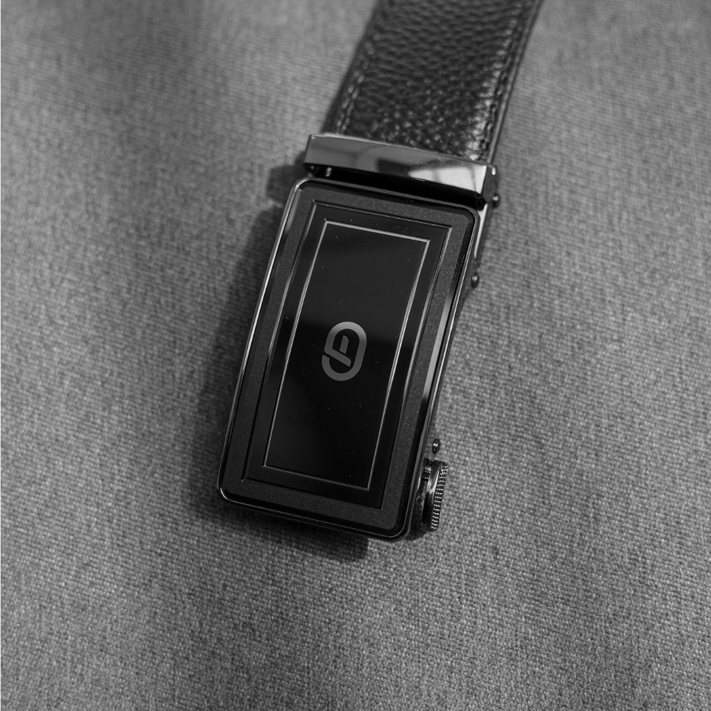 Mặt thắt lưng FTT Leather khóa tự động mặt kính vuông viền nhám màu đen sang trọng dành cho dây lưng bản 3.5cm