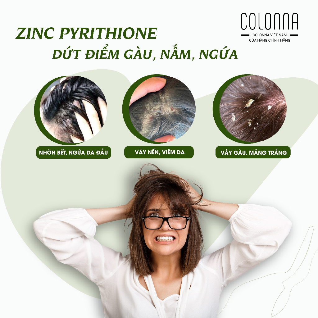 Dầu Gội chăm sóc chuyên nghiệp COLONNA sạch gàu, giảm nấm ngứa da đầu