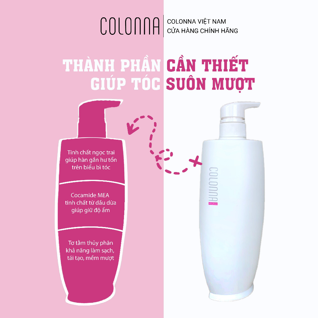 Colonna Cặp Dầu gội Và xả Colonna Hydrating Phục Hồi Suôn mượt - dành cho tóc  xẹp, mỏng da đầu thường hoặc khô