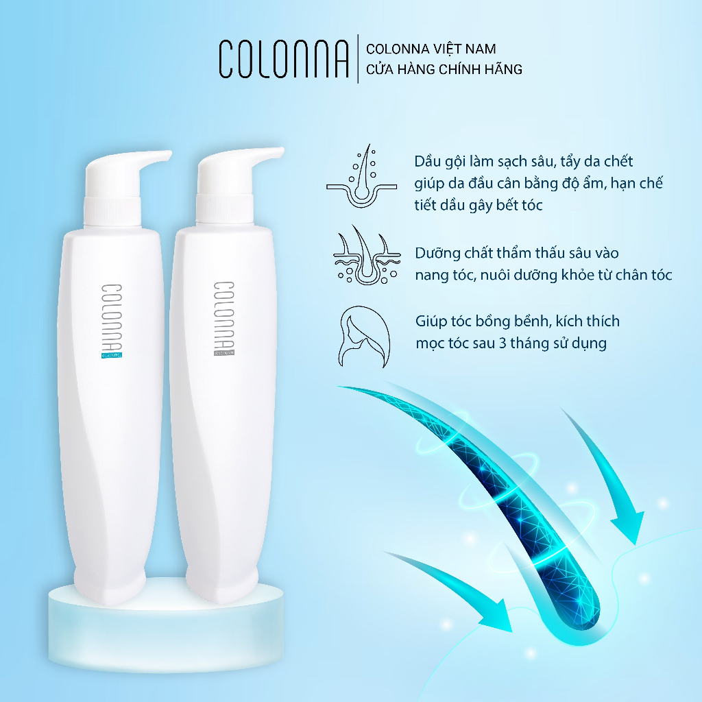 Dầu gội xả Colonna phục hồi và ngăn gãy rụng tóc