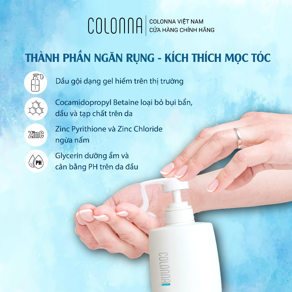 Dầu gội xả Colonna phục hồi và ngăn gãy rụng tóc