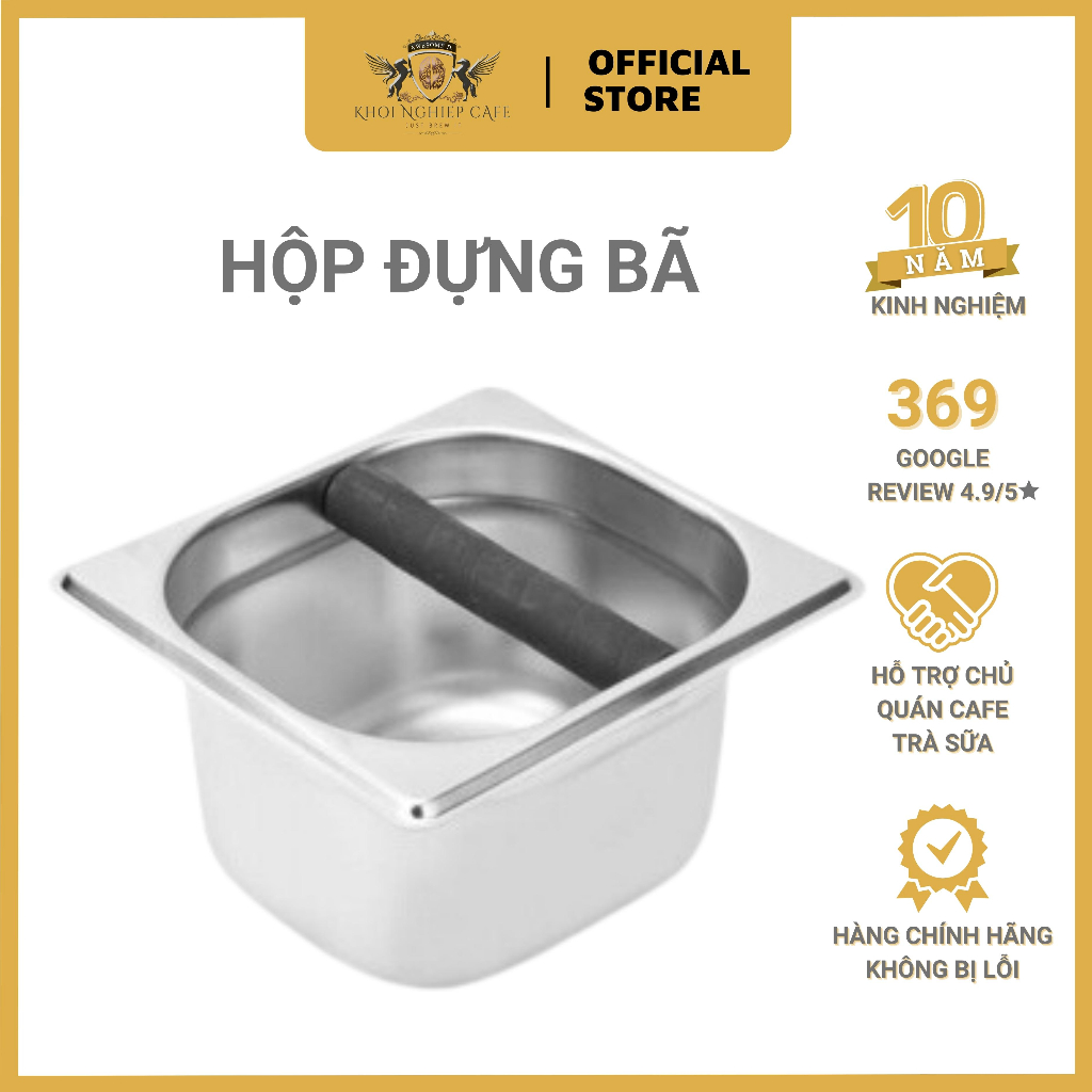 Knock Box – Hộp đập bã cafe espresso inox loại lớn cao 15cm | Chất liệu ...