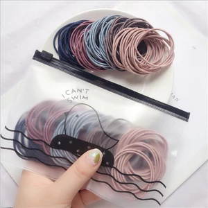 ｢Hàng tặng｣ Dây cột tóc trơn đơn giản nhiều màu- 2 dây