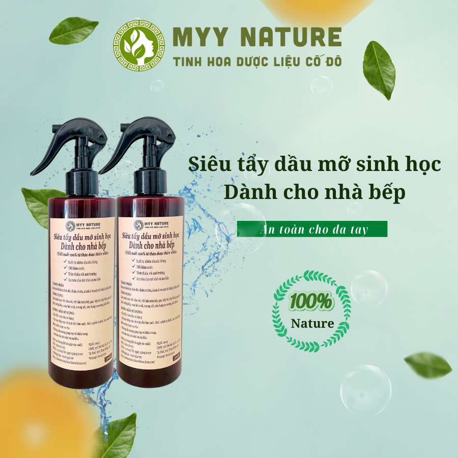 Siêu Tẩy Dầu Mỡ Dành Cho Nhà Bếp Myy Nature, chai 250ml/500ml - Làm Sạch Mọi Vết Dầu Mỡ, Vết Bẩn