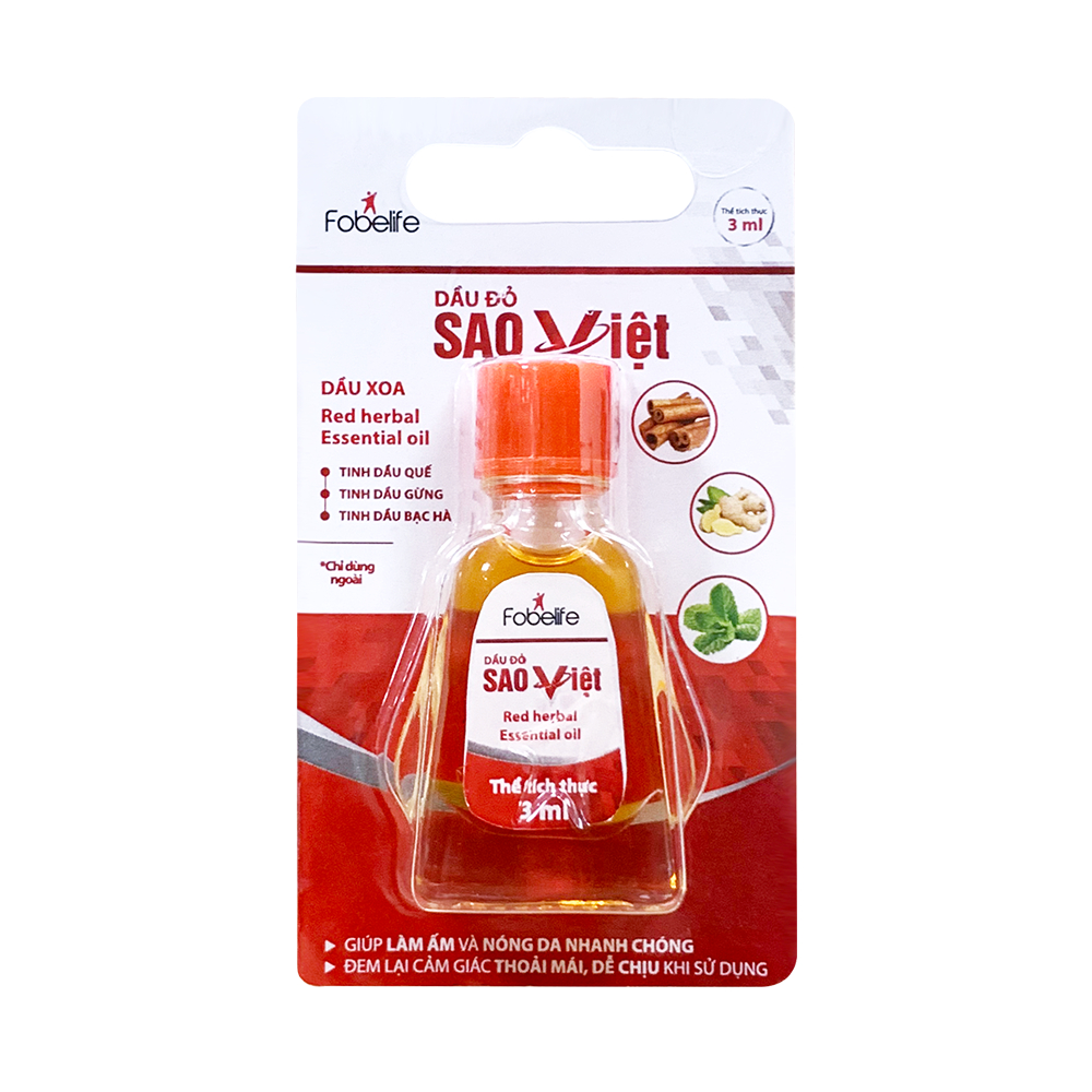 Dầu Gừng, Dầu Đỏ Fobe Giúp Massage Giảm Đau Vai Gáy, Cảm Lạnh, Sổ Mũi N2 (Chai 3ml)