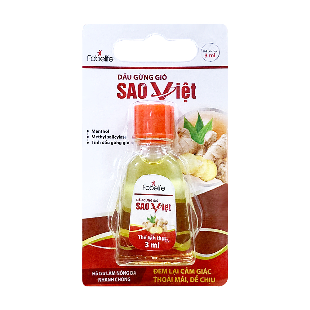 Dầu Gừng, Dầu Đỏ Fobe Giúp Massage Giảm Đau Vai Gáy, Cảm Lạnh, Sổ Mũi N2 (Chai 3ml)