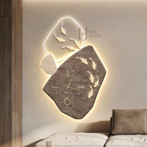 Tranh 3D LED Cắt Đồng Hồ và Cá Trang Trí Phòng Khách Quán Cà Phê Xưởng Giá Rẻ