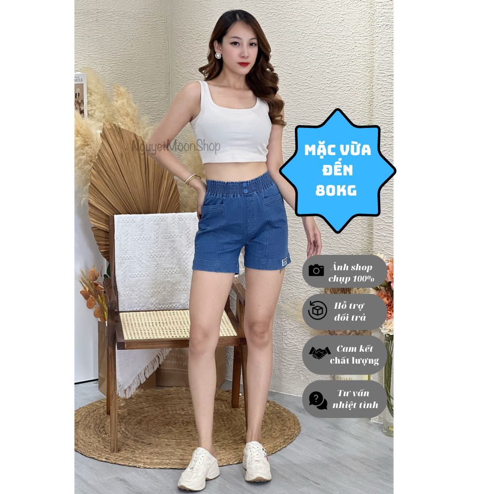 Quần short Jeans nữ lưng thun chất Jean mềm mại(có Bigsize)