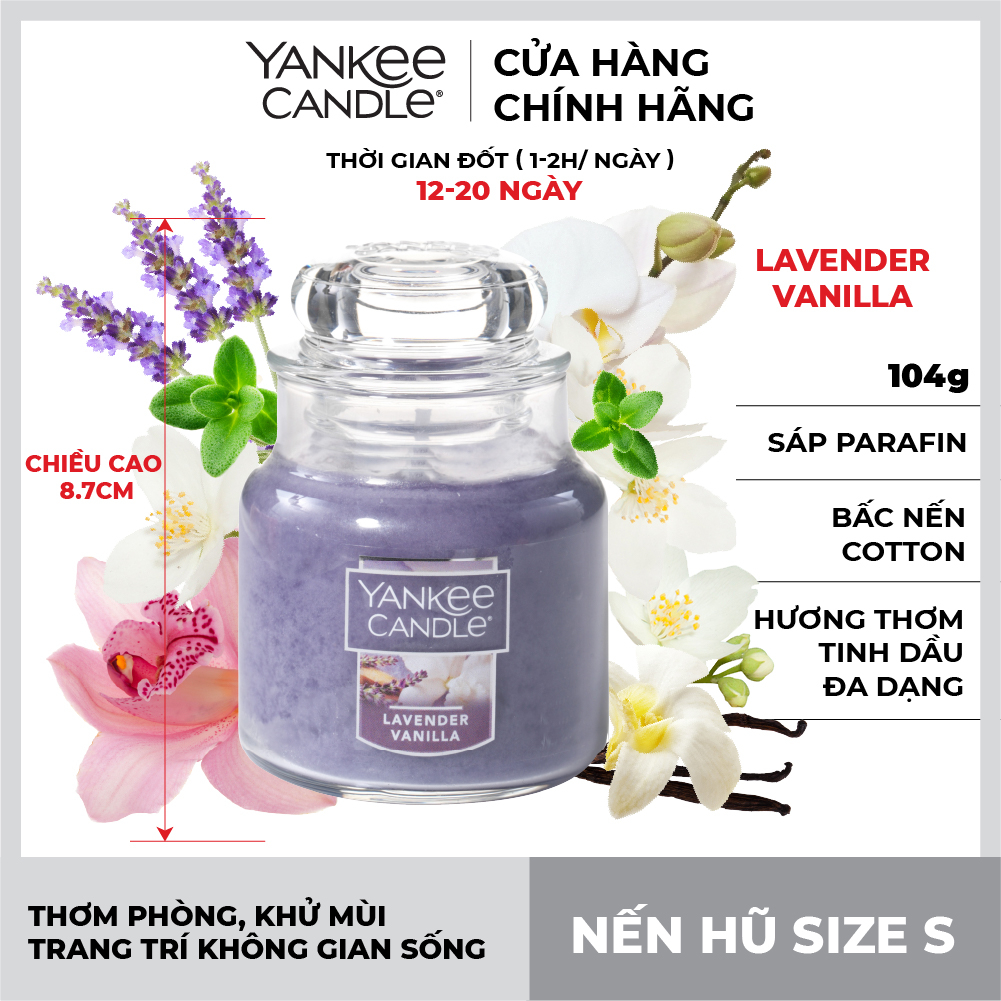 Nến hũ Yankee Candle size S - Lavender Vanilla (104g)