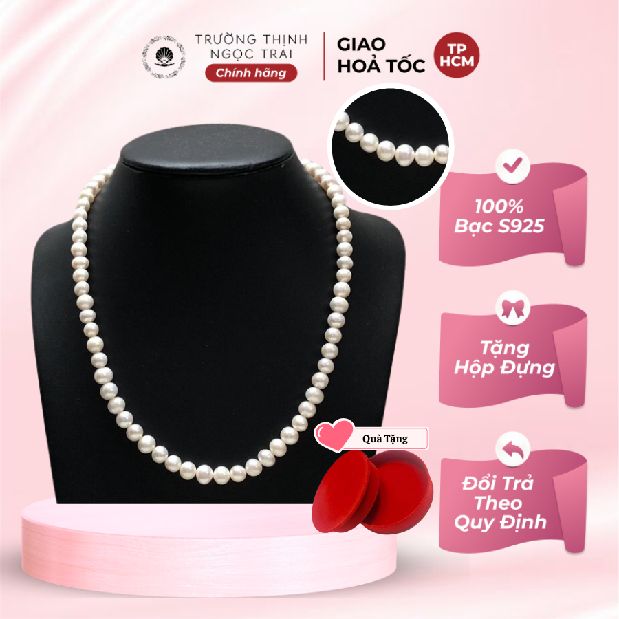 Ảnh Vòng Đeo Cổ Ngọc Trai Hạt Size 7ly Màu Trắng Sang Trọng, Thanh Lịch - Ngọc Trai Trường Thịnh 3