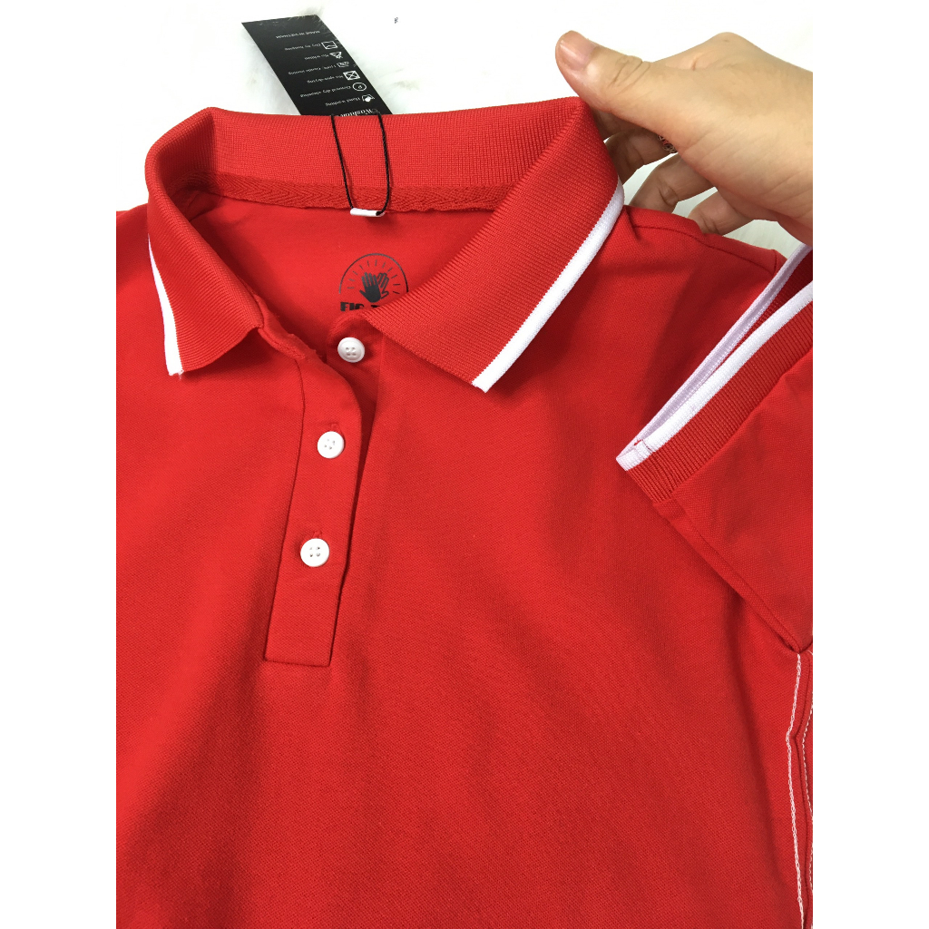Set Áo Váy Nam Nữ Fig Tree Thun Polo Cá Sấu Màu Đỏ Tươi Sáng, Hàng thiết kế, nhiều size, chất đẹp