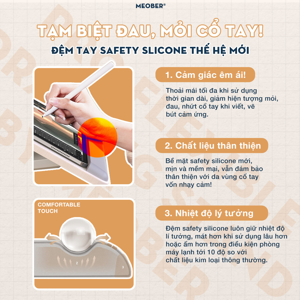 [Pro Drawing Board] Bàn vẽ kiêm giá đỡ công thái học, đệm tay chống mỏi, chỉnh nghiêng cho tablet sách laptop by meober
