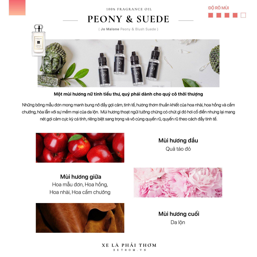 Ảnh Nước hoa thơm phòng cao cấp mùi nước hoa PEONY & SUEDE - JO Mlone mùi hương sang trọng, tinh khiết 100ml_HOMELAB 4