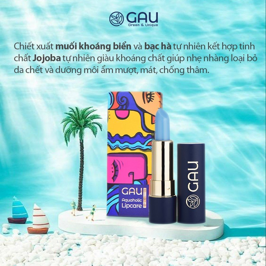 Son Dưỡng Môi GAU Aquaholic Smooth Lipbalm Chứa Chất Giúp Giảm Thâm Và Làm Mềm Mịn An Toàn