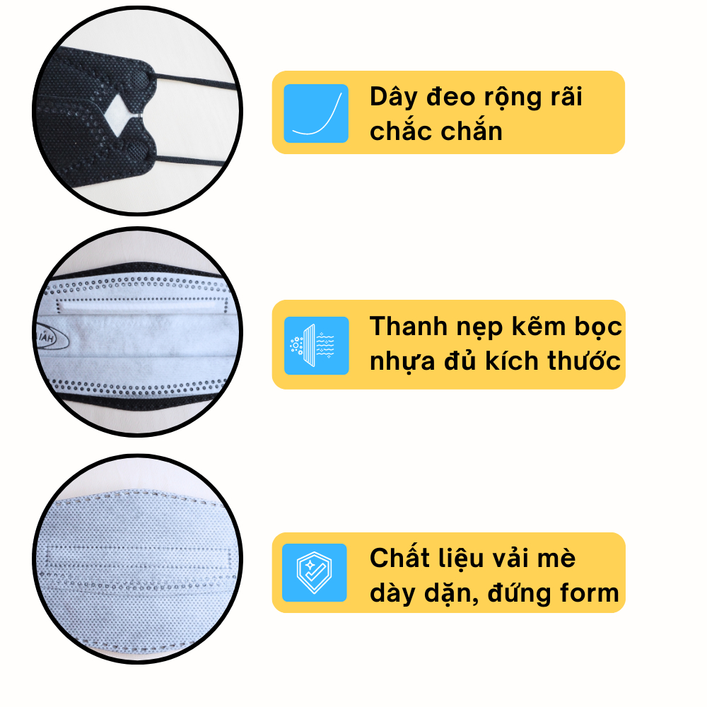 Khẩu trang kf94 Hải An Mask thùng 300 cái 4 lớp dày dặn, mềm mịn