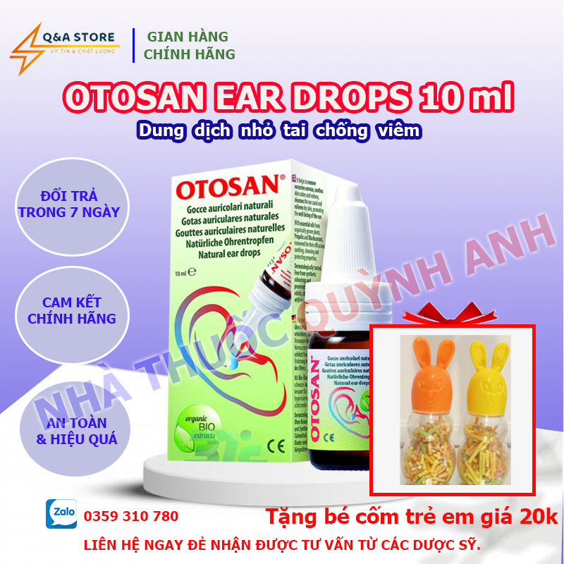 [Chính Hãng] OTOSAN EAR DROPS 10 ml, Dung dịch nhỏ tai chống viêm