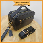 Clutch hộp nam cầm tay handmade 2 ngăn khóa kéo, có khóa số bảo mật, có dây đeo chéo chất liệu da bò thật CL11 — ảnh 1