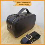 Clutch hộp nam cầm tay handmade 2 ngăn khóa kéo, có khóa số bảo mật, có dây đeo chéo chất liệu da bò thật CL11 — ảnh 2