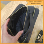 Clutch hộp nam cầm tay handmade 2 ngăn khóa kéo, có khóa số bảo mật, có dây đeo chéo chất liệu da bò thật CL11 — ảnh 6