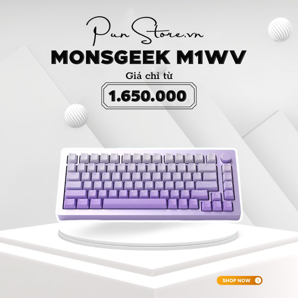 Bàn phím cơ MONSGEEK M1W 3 Mod (Mạch xuôi / Nhôm CNC / Gasket Mount ...