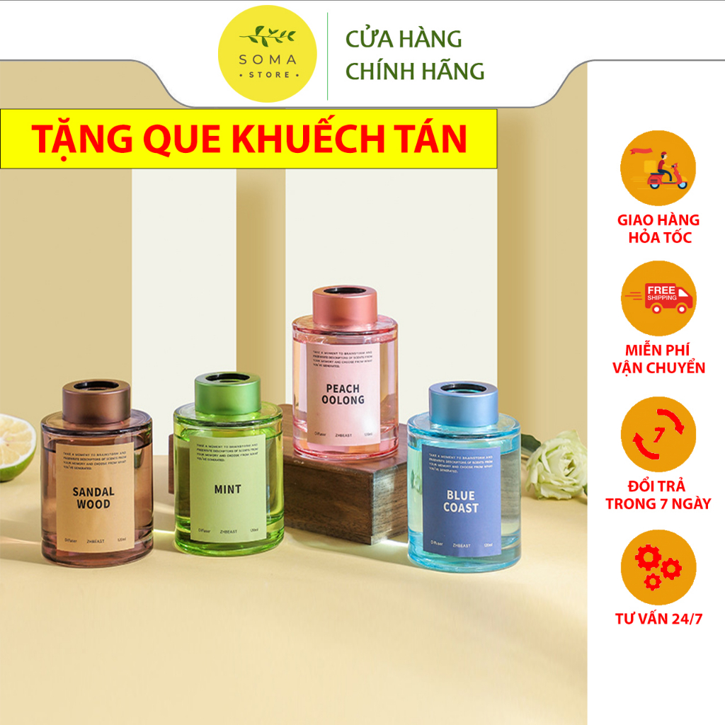 Tinh Dầu Thơm Phòng Varomas Thiên Nhiên Thơm Phòng Nguyên Chất TẶNG que khuếch tán Khử Mùi Không Khí KT65 KT64 120ml