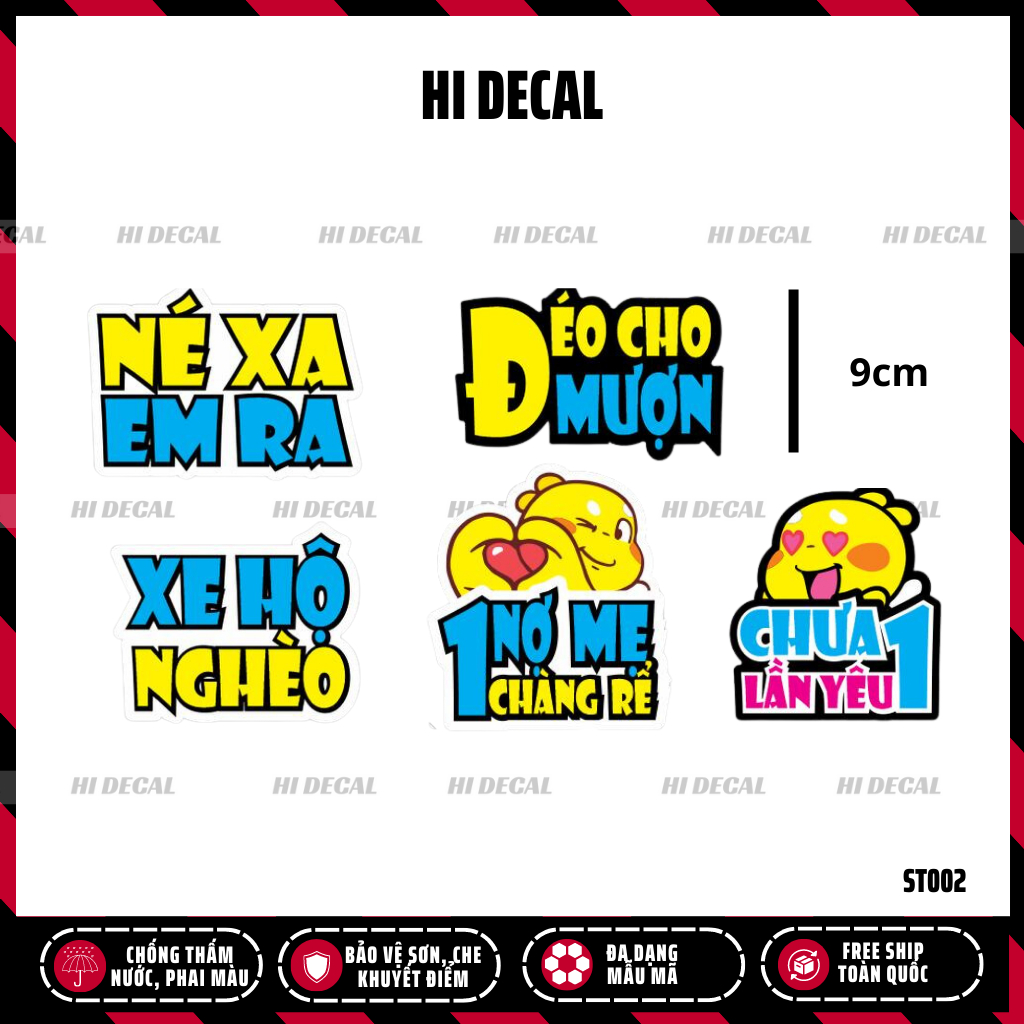 Tem Sticker khủng long vàng ngộ nghĩnh |ST002| Decal cao cấp chống nước chống phai màu
