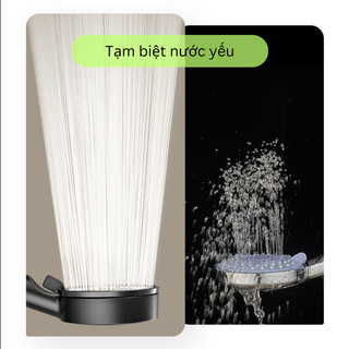 Vòi Sen Tăng Áp 5 Chế Độ, Tiết Kiệm Nước Màu Đen Sang Trọng, Tia Nước Nhỏ Áp Lực Cao (hàng tốt)