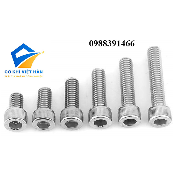 Bu lông inox 304 lục giác chìm đầu trụ size M8, ốc đầu trụ , ốc lục ...
