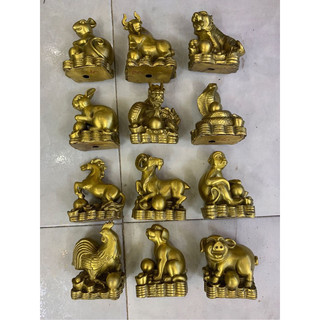 Tượng 12 con Giáp Cầm Ngọc 15cm Vật phẩm phong thuỷ bằng đồng