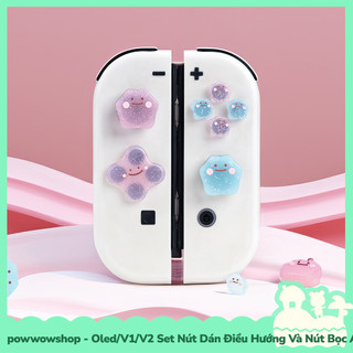 [Sẵn VN - Hỏa Tốc] Oled/V1/V2 Set Phụ Kiện Nút Dán & Nút Bọc Analog Dành Cho Joycon Nintendo Switch Ditto Pocket Monster
