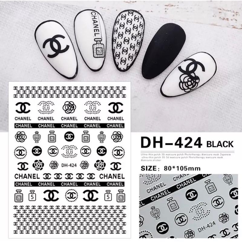 chanel nail art stickers