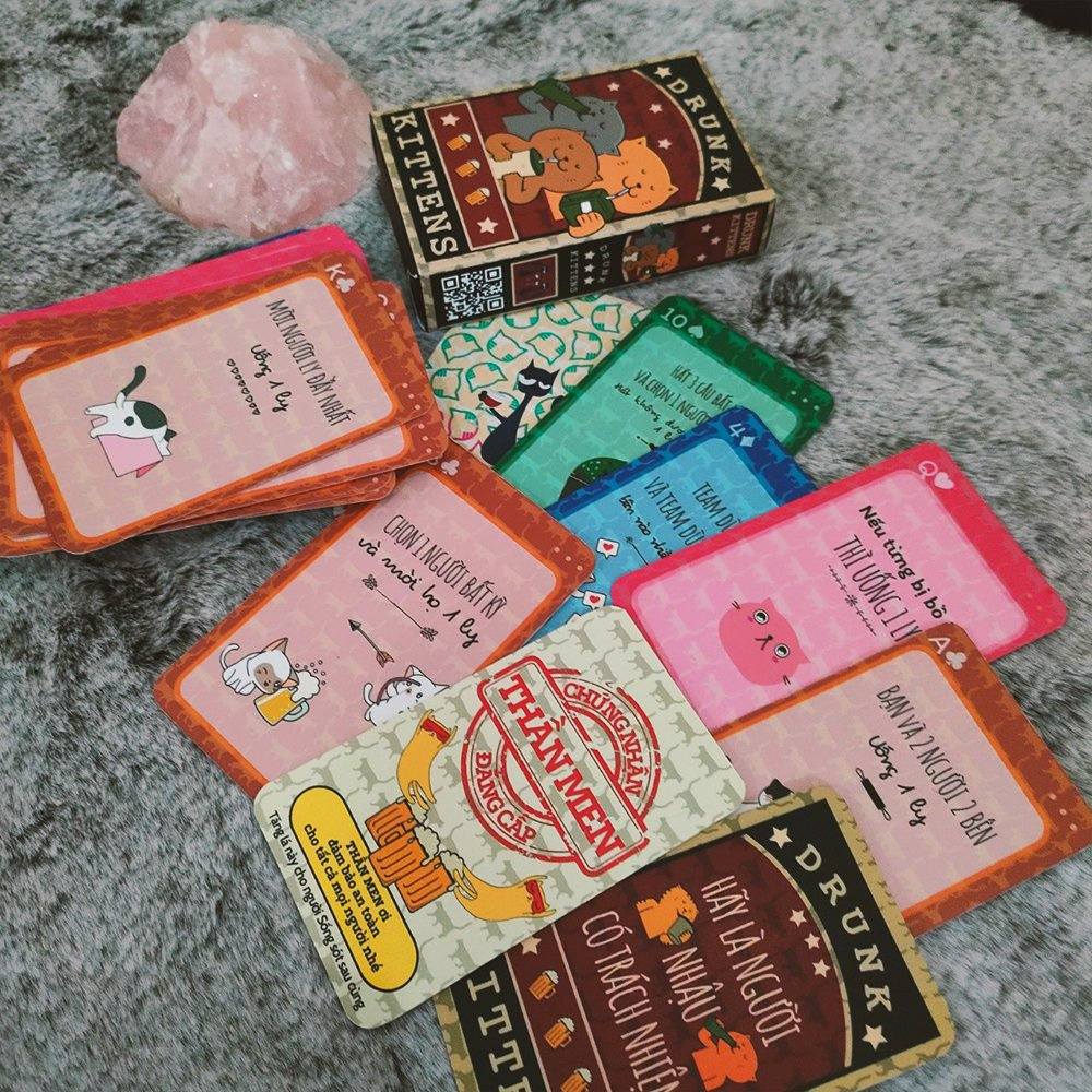 ộ Bài Mèo Nhậu xinh xinh, drinking game việt hoá giá rẻ, bài cực đã 52 lá say quên lối về