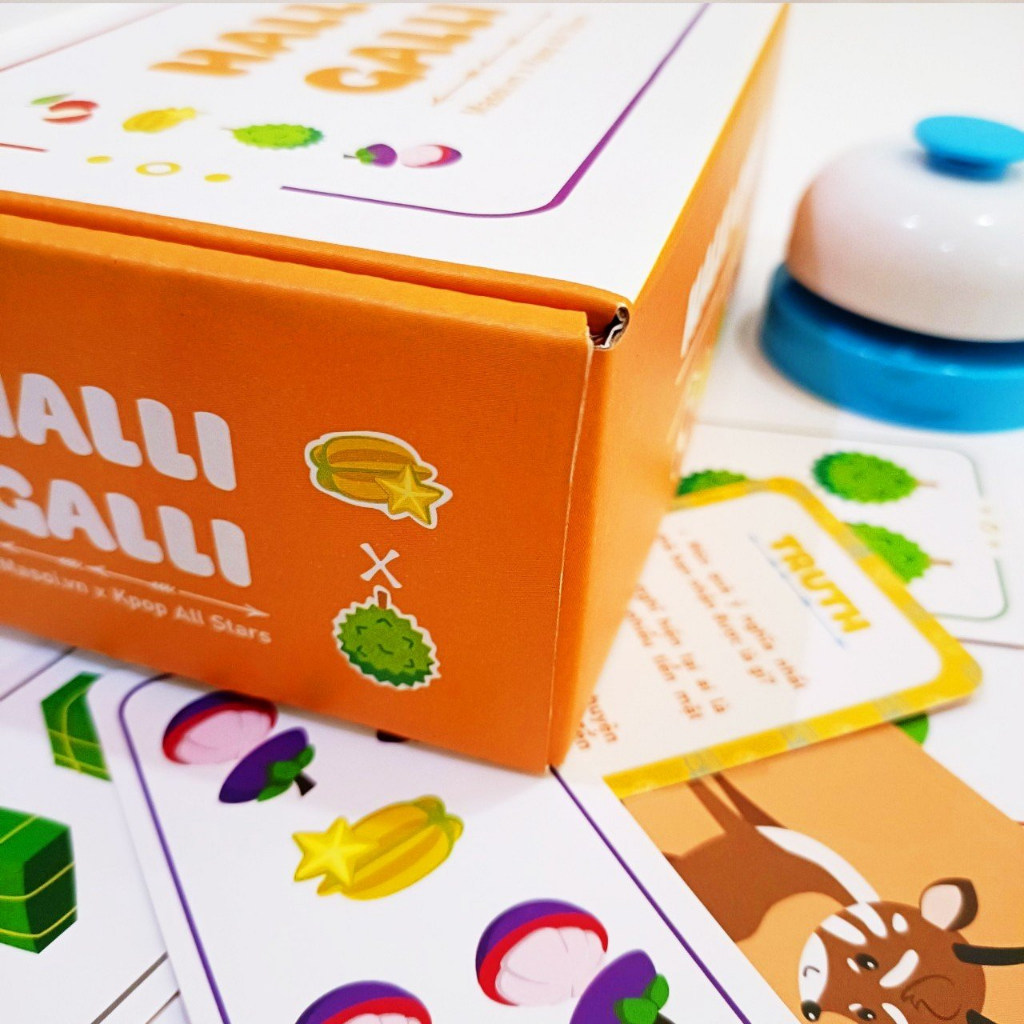 Bộ Bài Halli Galli Trái Cây Giấy Cứng Rèn Luyện Phản Xạ Nhanh Chơi Nhóm Vui Nhộn