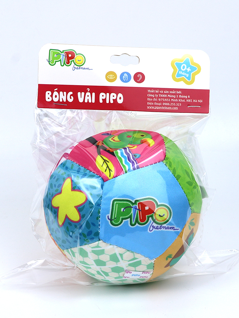 Ảnh Bóng vải kèm lục lạc Pipo Animals loại 12 miếng ghép 1
