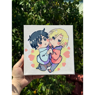 Tranh tô màu theo số Banana Fish - Size 20x20cm căng khung sẵn, kèm màu và cọ vẽ