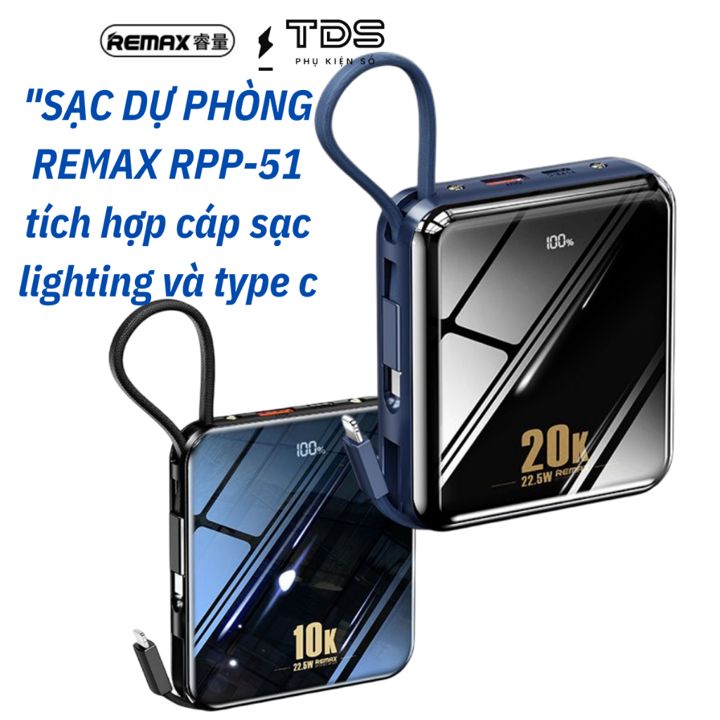 Pin sạc dự phòng Remax RPP-51/RPP-285 20000mah/10000mah sạc nhanh PD ...