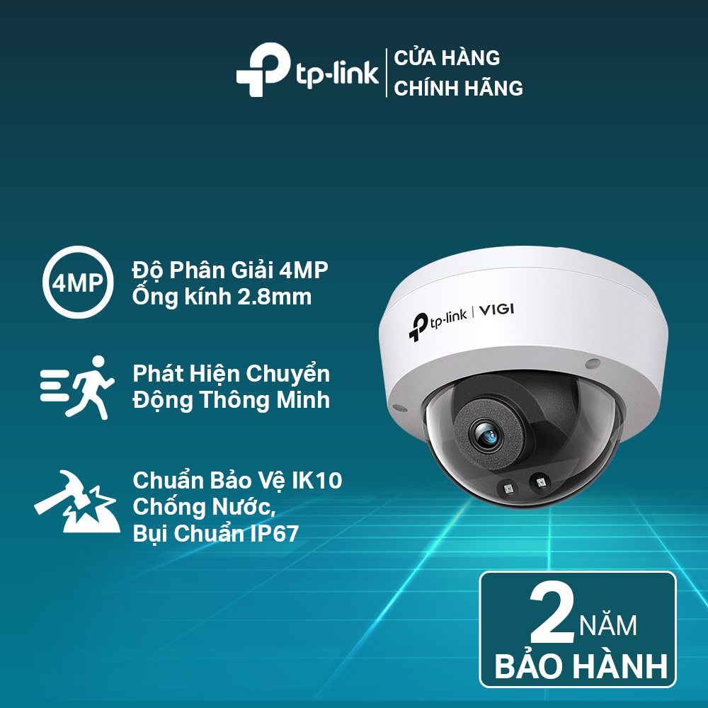 Camera IP TP-Link CCTV VIGI C240I 4MP Hỗ Trợ Hồng Ngoại Ngoài Trời, Phát Hiện Thông Minh
