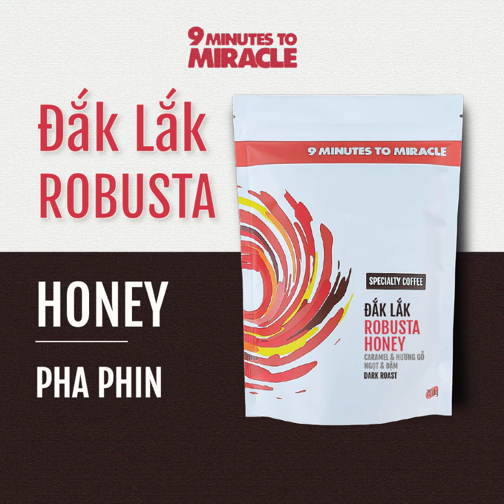 Cà Phê Premium Robusta Đắk Lắk Rang Mộc Vị Nguyên Bản | Tỷ Lệ Chín 99.99%