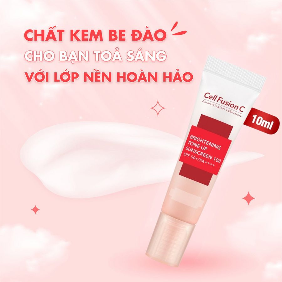 Kem Chống Nắng Cell Fusion C Brightening Tone Up Sunscreen 100 SPF50+/PA++++ 10ml COCOLUX