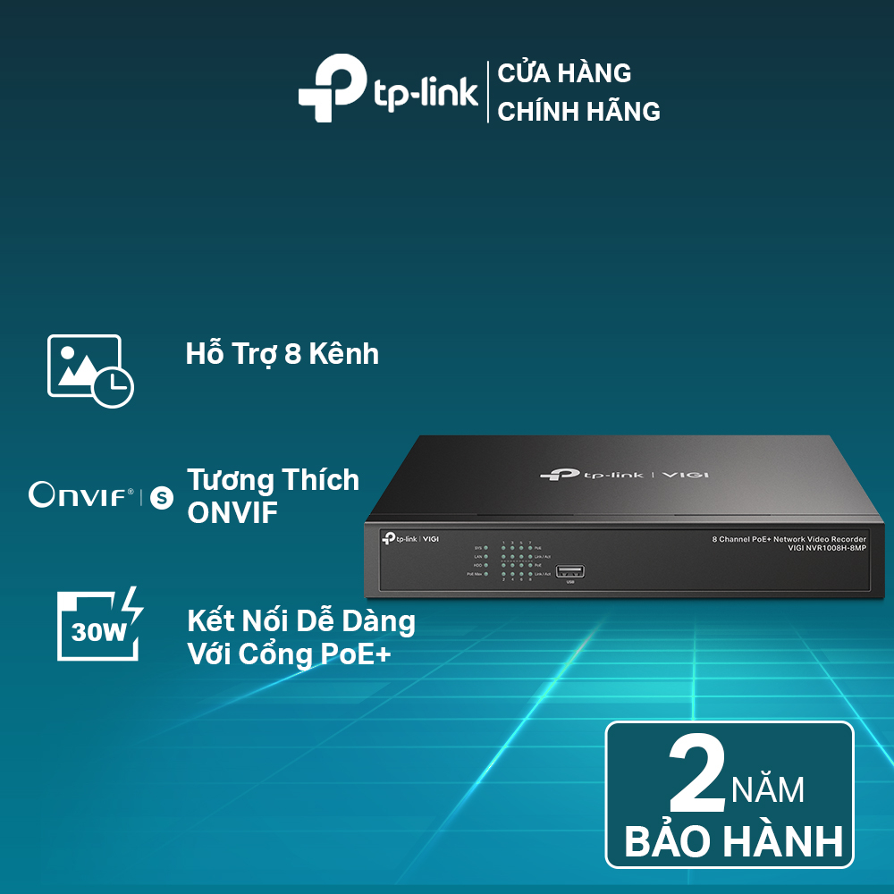 Đầu Ghi Hình TP-Link VIGI NVR1008H-8P / NVR1008H-8MP 8 Kênh