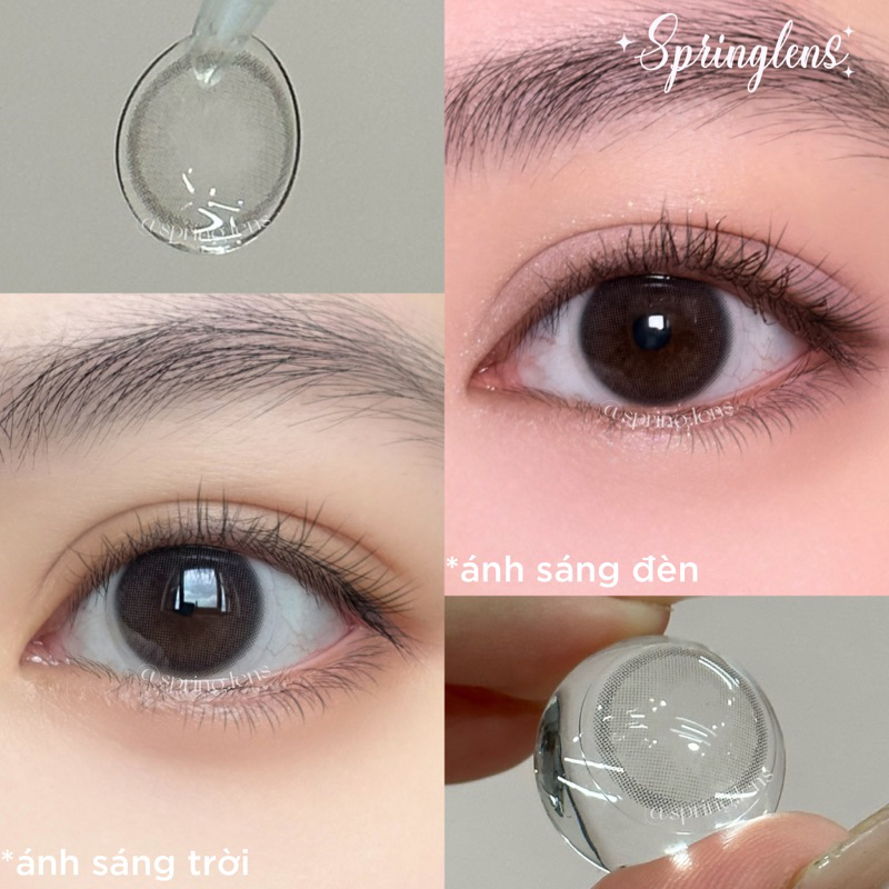 Kính áp tròng Silicone Hydrogel YUKI GRAY xám trong vỉ 6 tháng không giãn | Spring Lens