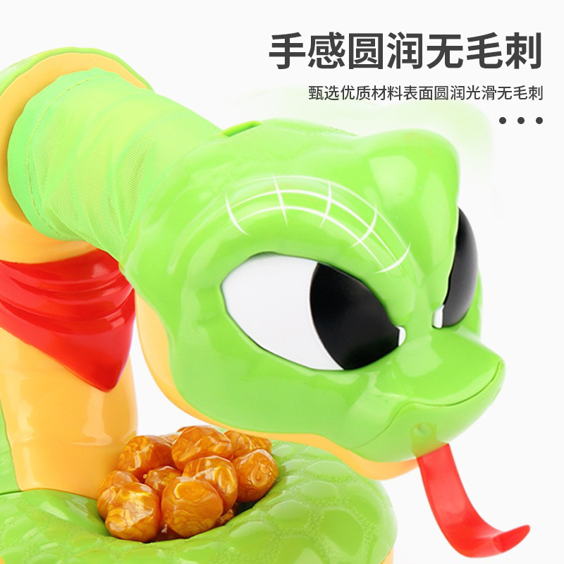 Đồ chơi rắn chuông giữ kho báu vàng cắn tay có âm thanh vui nhộn