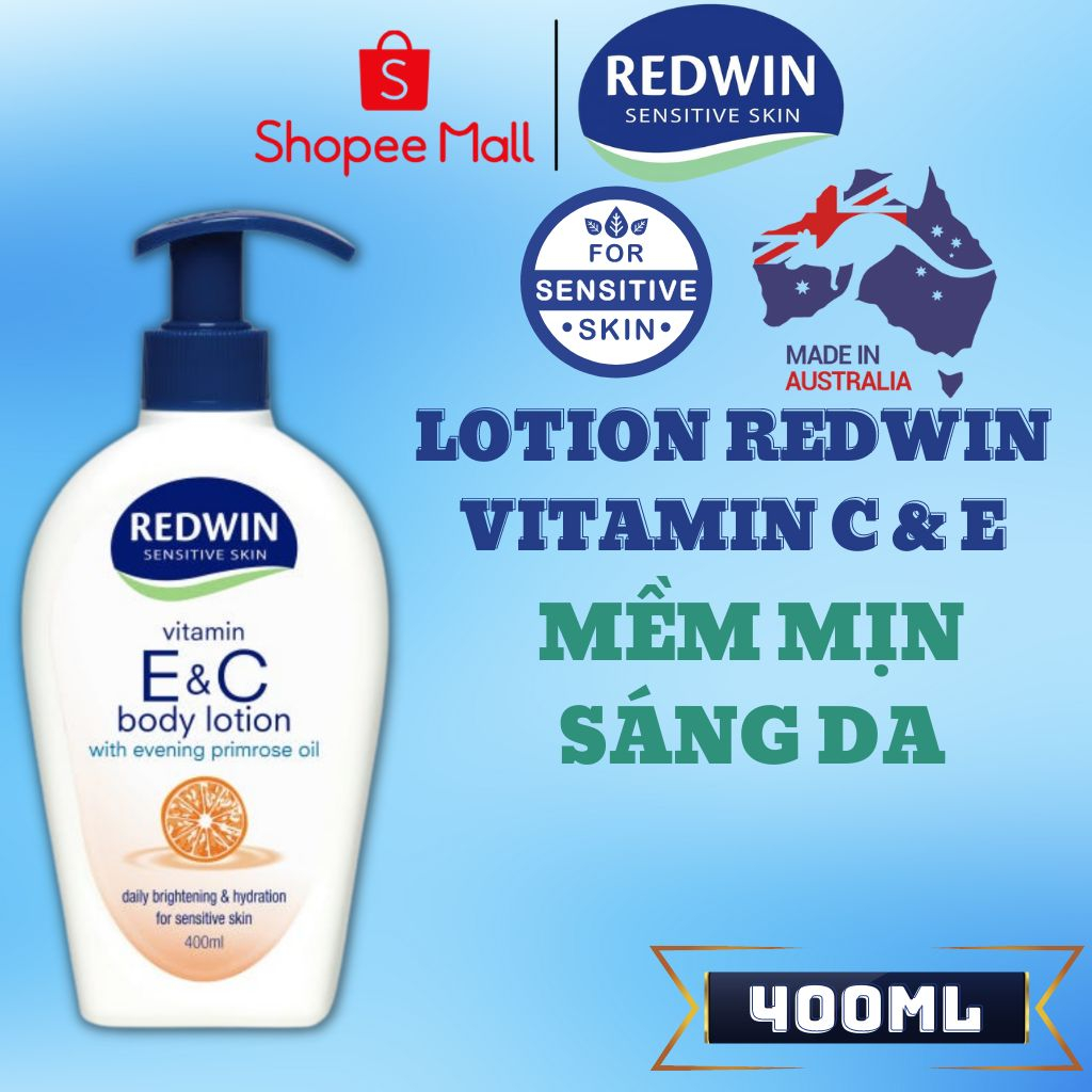Sữa Dưỡng Thể Redwin Body Lotion Vitamin E & C Dưỡng Ẩm Trắng Da With