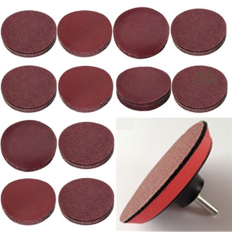 100mm (10 Tờ) Giấy Nhám Tròn Mịn Thô Chà Gỗ Giấy Ráp Dính, Nhám Lông 100mm