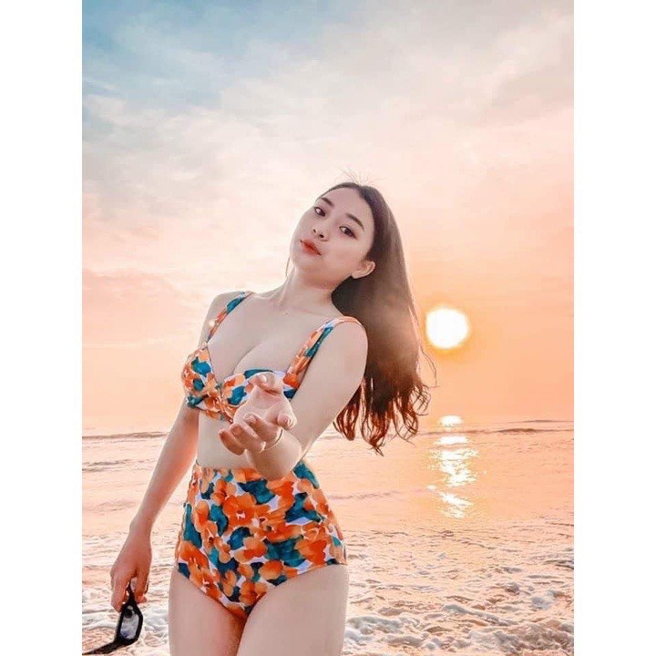 BIKINI.ĐỒ BƠI ĐI BIỂN,BA MẢNH IN HOA MỚI SANG CHẢNH, HAN.T SHOP BKN42